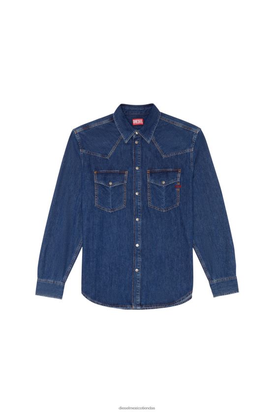 Diesel camisa vaquera d-ocean hombres 4P44F306 vestir azul oscuro