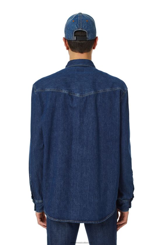 Diesel camisa vaquera d-ocean hombres 4P44F306 vestir azul oscuro