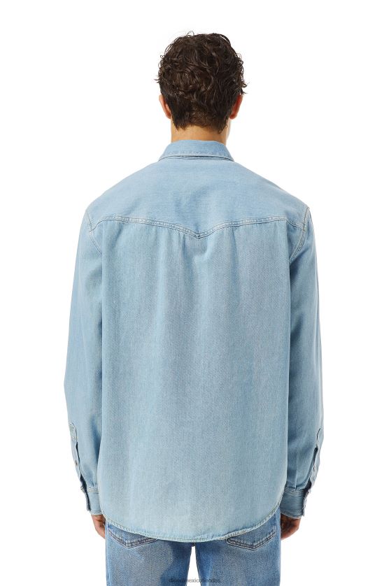 Diesel camisa vaquera d-ocean hombres 4P44F332 vestir azul medio