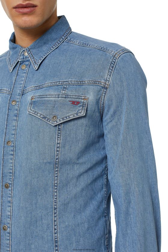 Diesel camiseta rodeo d-westy hombres 4P44F286 vestir azul medio