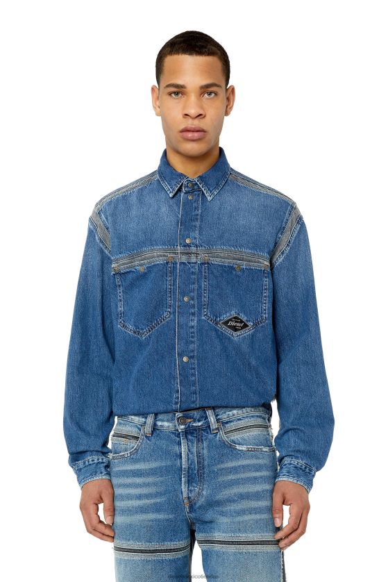 Diesel d-hor-fss hombres 4P44F322 vestir azul medio