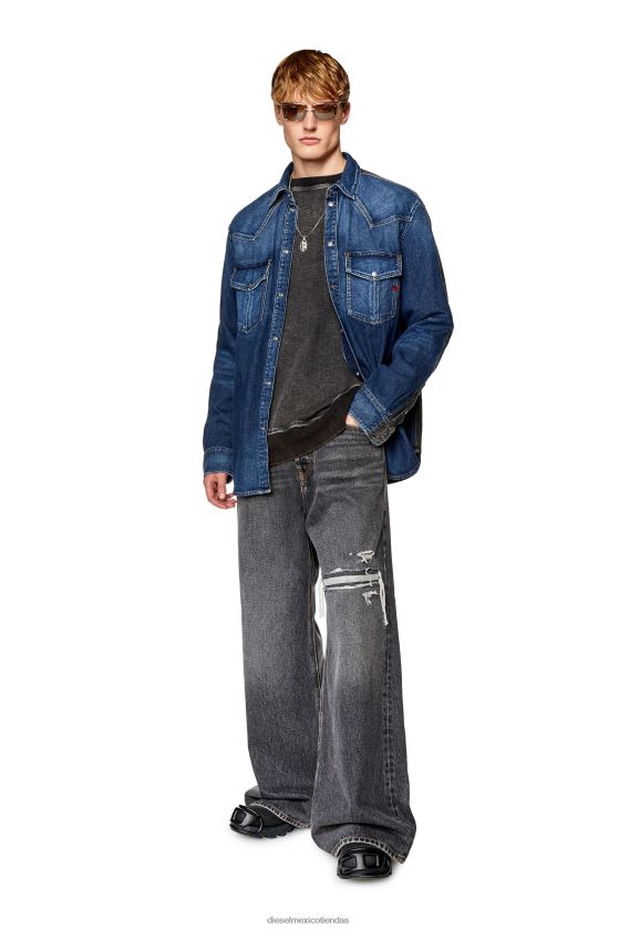 Diesel d-oceano-s hombres 4P44F299 vestir azul negro