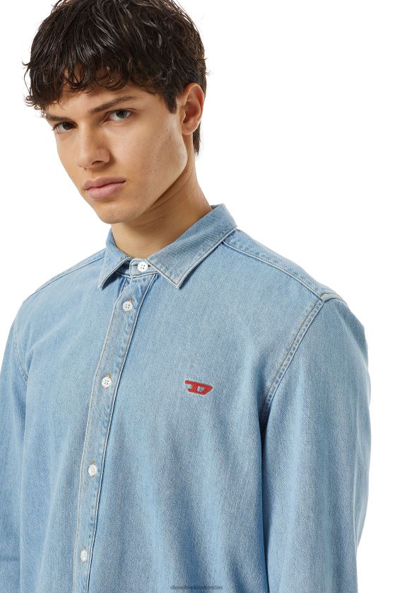 Diesel d-simplemente camiseta básica hombres 4P44F302 vestir azul claro