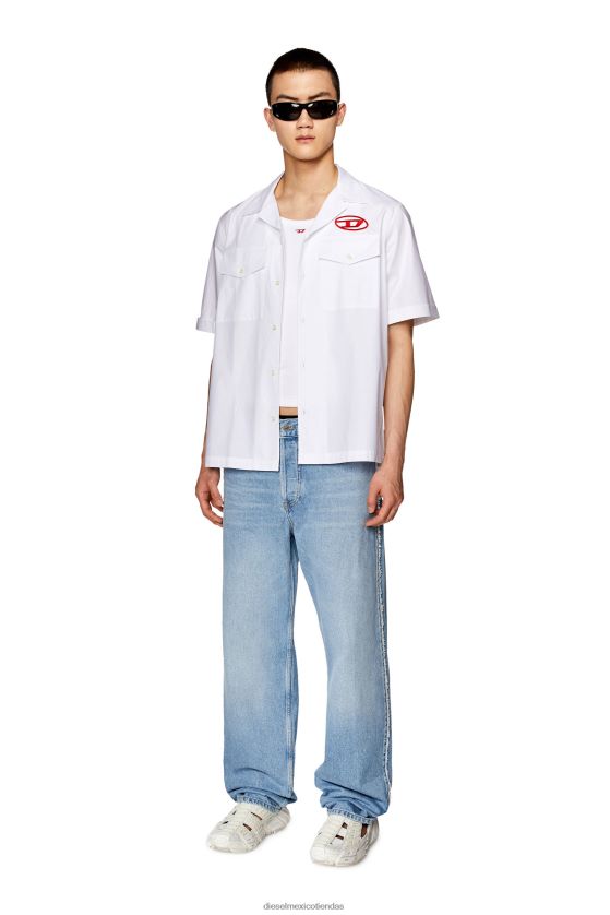 Diesel s-mac-22-b hombres 4P44F292 vestir blanco rojo