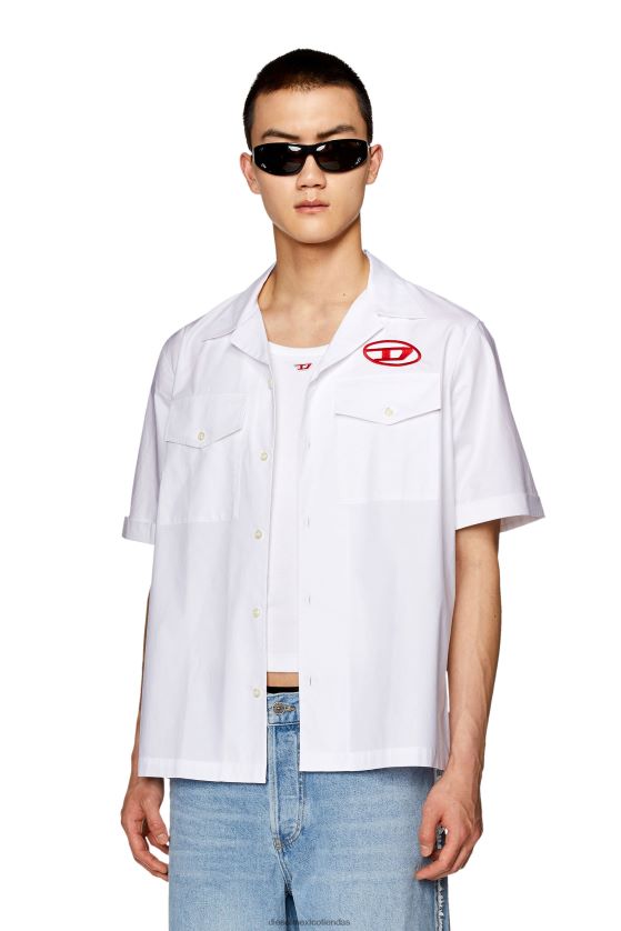 Diesel s-mac-22-b hombres 4P44F292 vestir blanco rojo