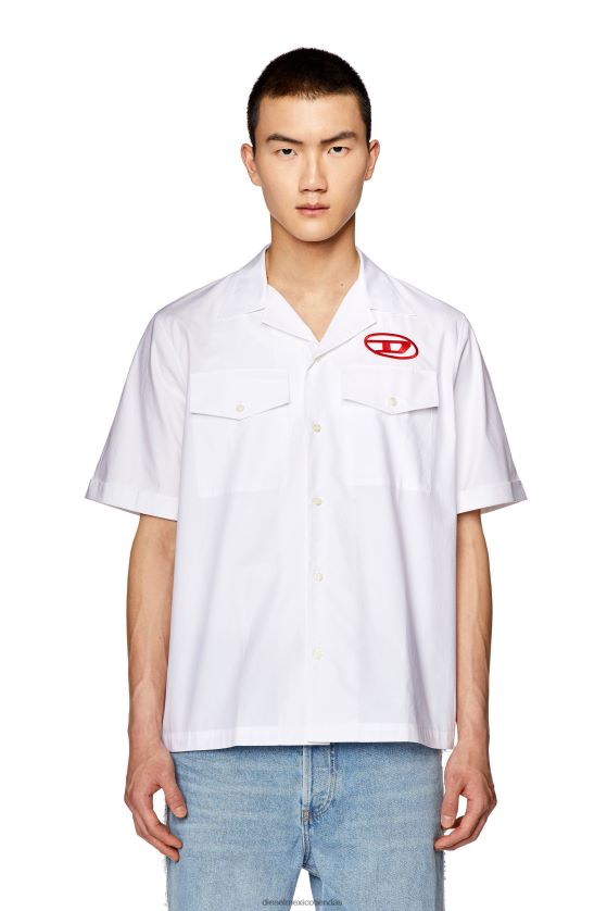 Diesel s-mac-22-b hombres 4P44F292 vestir blanco rojo