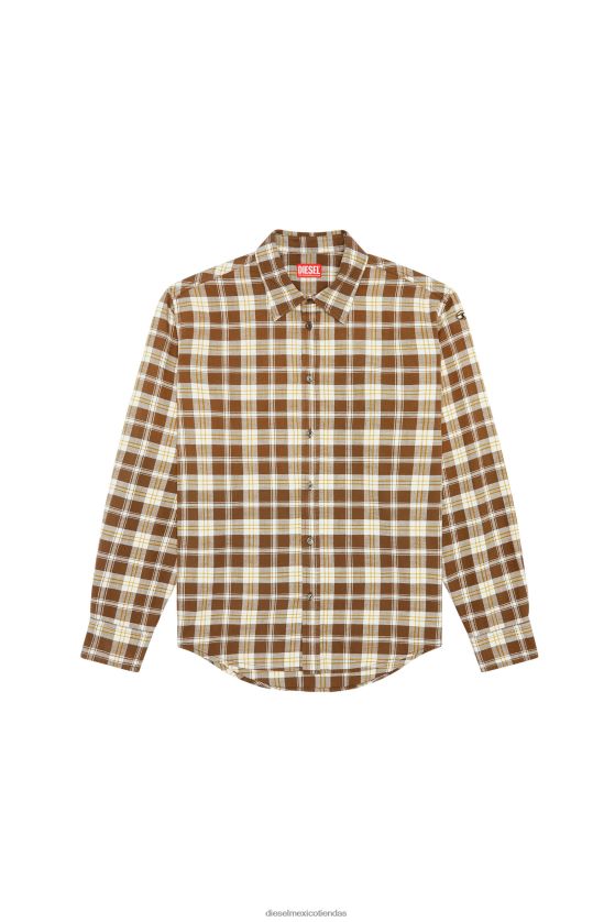 Diesel s-umbe-cheque-nw hombres 4P44F294 vestir marrón/beige