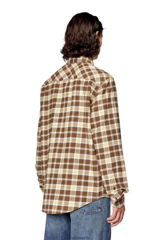 Diesel s-umbe-cheque-nw hombres 4P44F294 vestir marrón/beige
