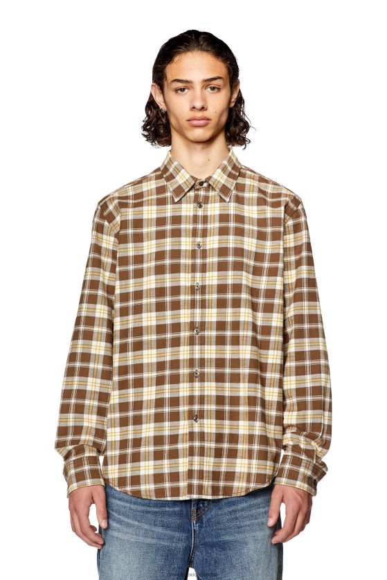 Diesel s-umbe-cheque-nw hombres 4P44F294 vestir marrón/beige