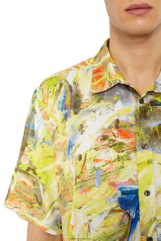 Diesel s-umbe-ssl-print hombres 4P44F320 vestir verde amarillo
