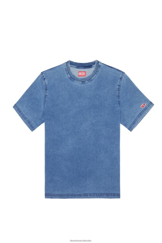 Diesel playera de mezclilla con estampado de d-biggor hombres 4P44F228 vestir azul claro