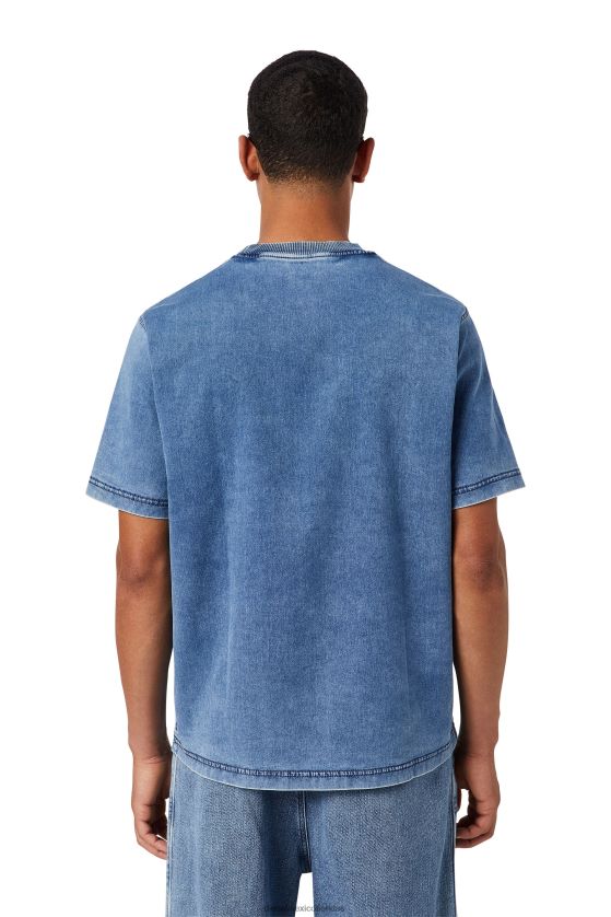 Diesel playera de mezclilla con estampado de d-biggor hombres 4P44F228 vestir azul claro