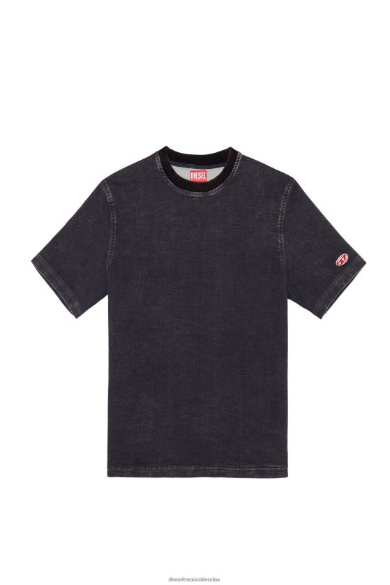 Diesel playera de mezclilla con estampado de d-biggor hombres 4P44F237 vestir negro/gris oscuro