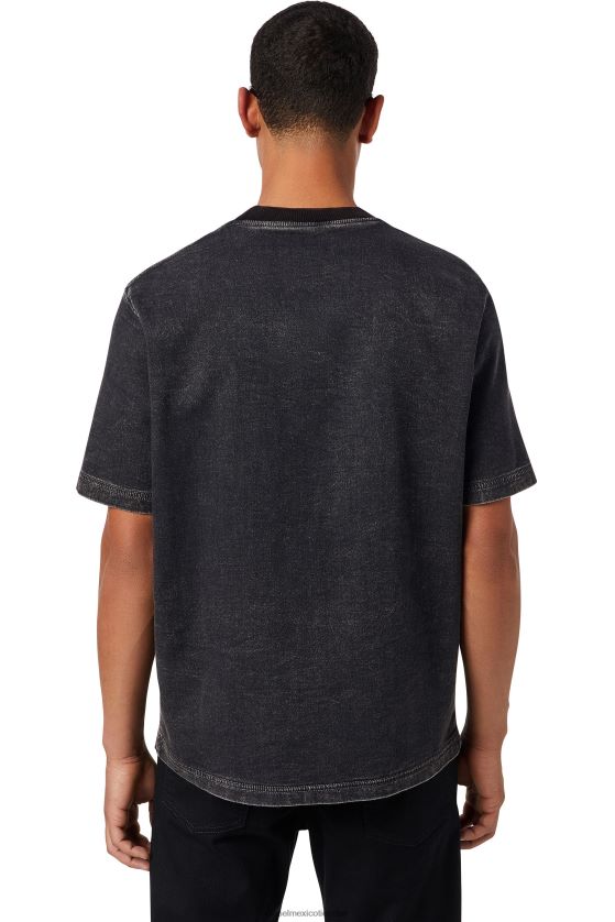 Diesel playera de mezclilla con estampado de d-biggor hombres 4P44F237 vestir negro/gris oscuro
