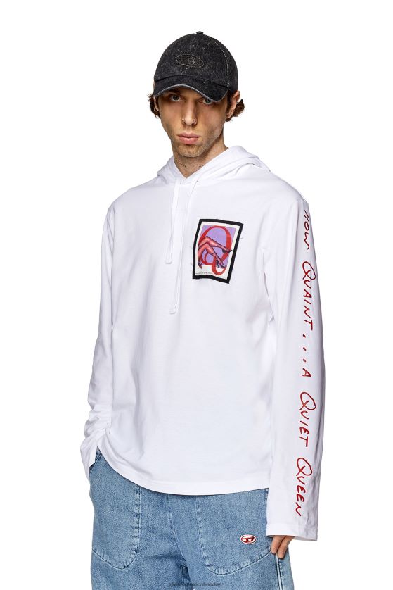 Diesel pr-t-crane-ls-campana hombres 4P44F271 vestir blanco