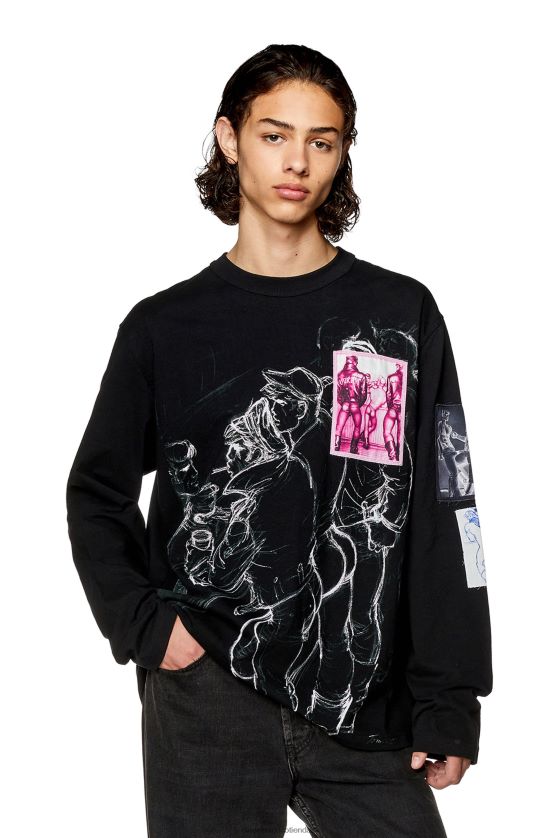 Diesel pr-t-grúa-ls hombres 4P44F252 vestir negro