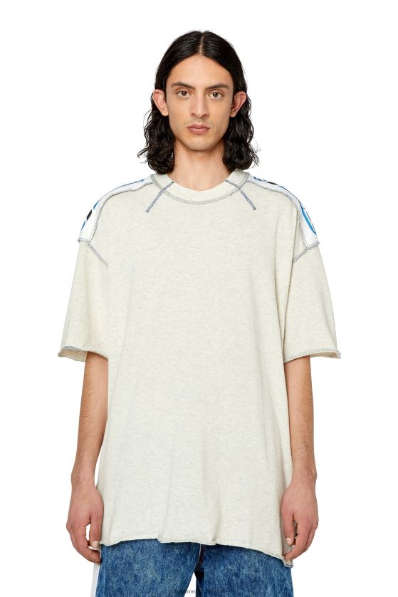 Diesel t-crahor-ss-g1 hombres 4P44F189 vestir gris claro