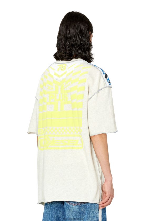 Diesel t-crahor-ss-g1 hombres 4P44F189 vestir gris claro