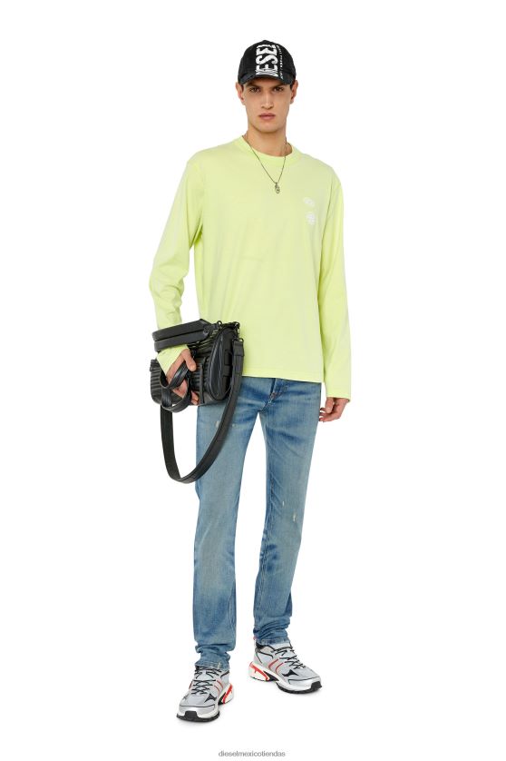 Diesel t-crane-ls-ranuras hombres 4P44F176 vestir amarillo fluorescente