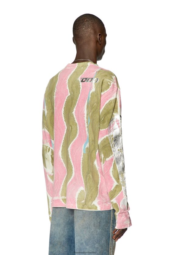 Diesel t-grúa-ls-l4 hombres 4P44F274 vestir rosa/verde