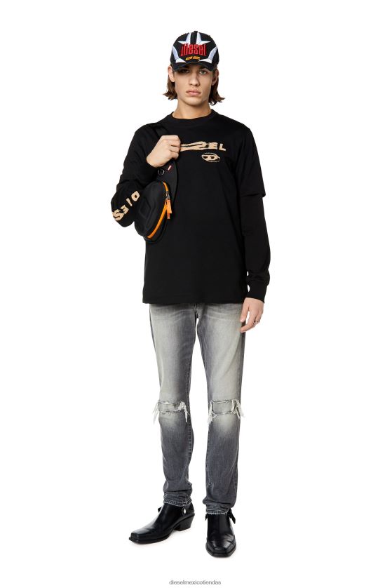 Diesel t-solo-g9 hombres 4P44F210 vestir negro