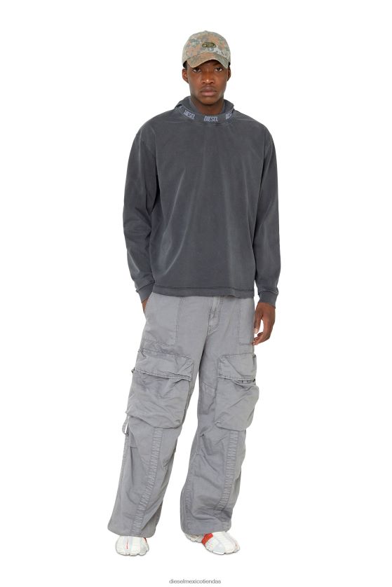 Diesel t-wahood-e1 hombres 4P44F207 vestir negro