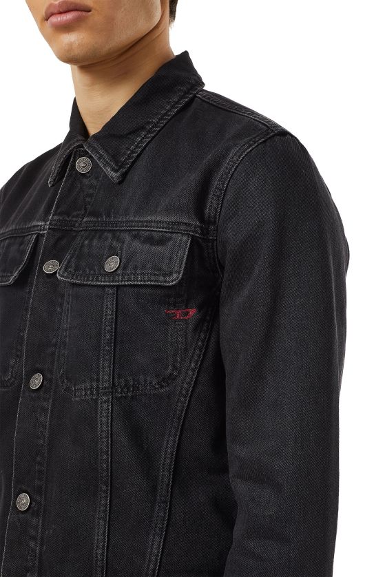 Diesel chamarra de camionero d-milo hombres 4P44F45 vestir negro/gris oscuro
