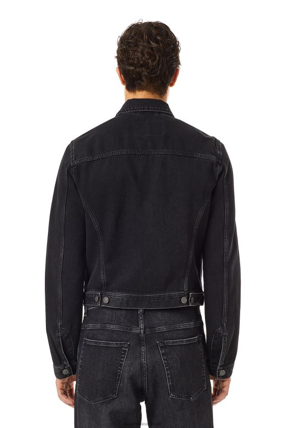 Diesel chamarra de camionero d-milo hombres 4P44F45 vestir negro/gris oscuro