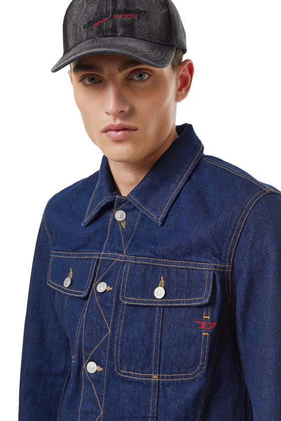 Diesel chamarra de camionero d-milo hombres 4P44F53 vestir azul oscuro