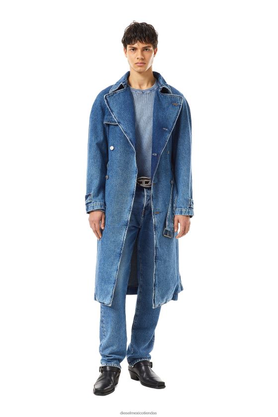 Diesel gabardina con doble botonadura de d-delirious hombres 4P44F31 vestir azul medio
