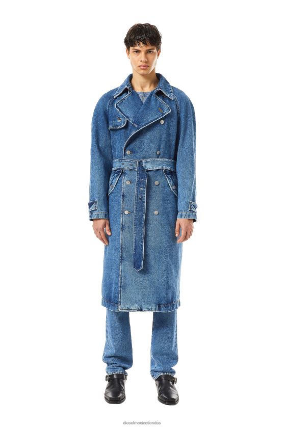 Diesel gabardina con doble botonadura de d-delirious hombres 4P44F31 vestir azul medio