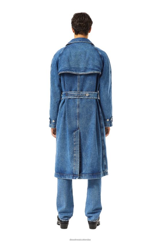 Diesel gabardina con doble botonadura de d-delirious hombres 4P44F31 vestir azul medio
