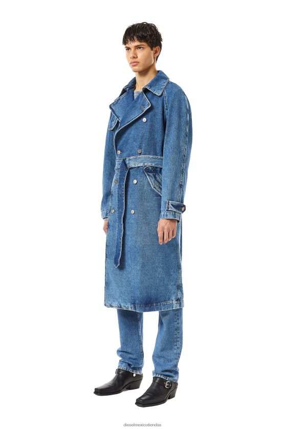 Diesel gabardina con doble botonadura de d-delirious hombres 4P44F31 vestir azul medio