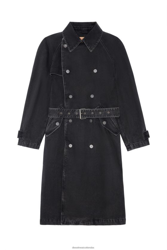 Diesel gabardina con doble botonadura de d-delirious hombres 4P44F55 vestir negro/gris oscuro