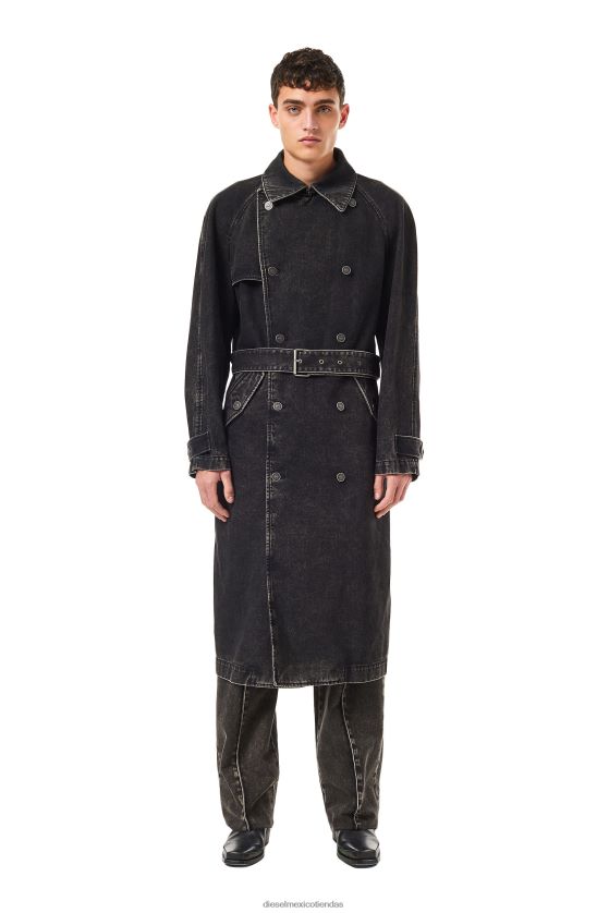 Diesel gabardina con doble botonadura de d-delirious hombres 4P44F55 vestir negro/gris oscuro
