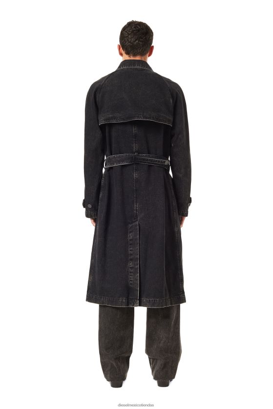 Diesel gabardina con doble botonadura de d-delirious hombres 4P44F55 vestir negro/gris oscuro