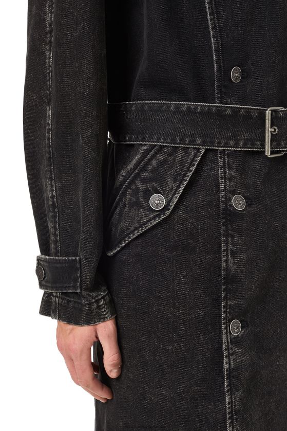 Diesel gabardina con doble botonadura de d-delirious hombres 4P44F55 vestir negro/gris oscuro