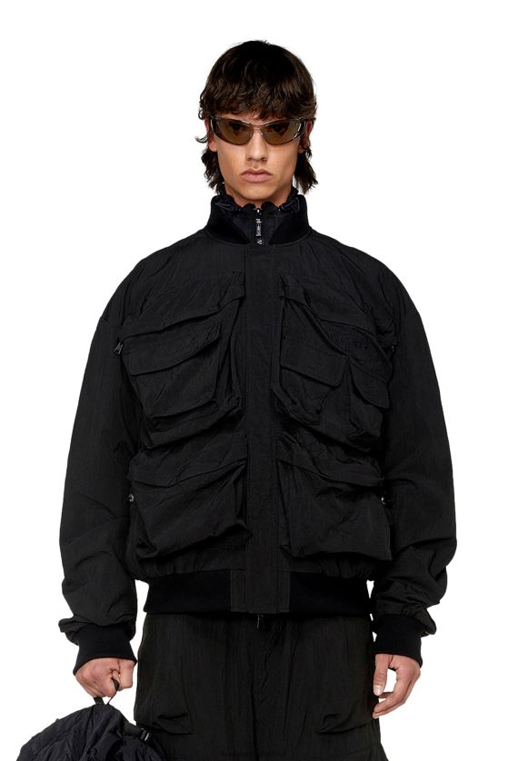 Diesel j-mancha-corto hombres 4P44F24 vestir negro