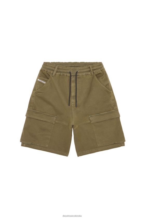 Diesel d-krooley-cargo-short jogg hombres 4P44F379 vestir verde militar