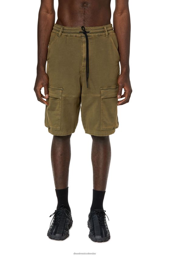 Diesel d-krooley-cargo-short jogg hombres 4P44F379 vestir verde militar