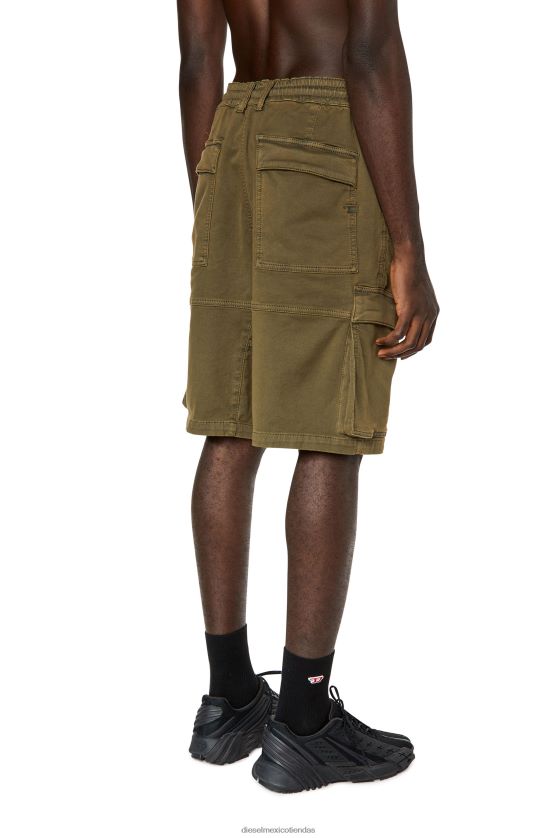 Diesel d-krooley-cargo-short jogg hombres 4P44F379 vestir verde militar