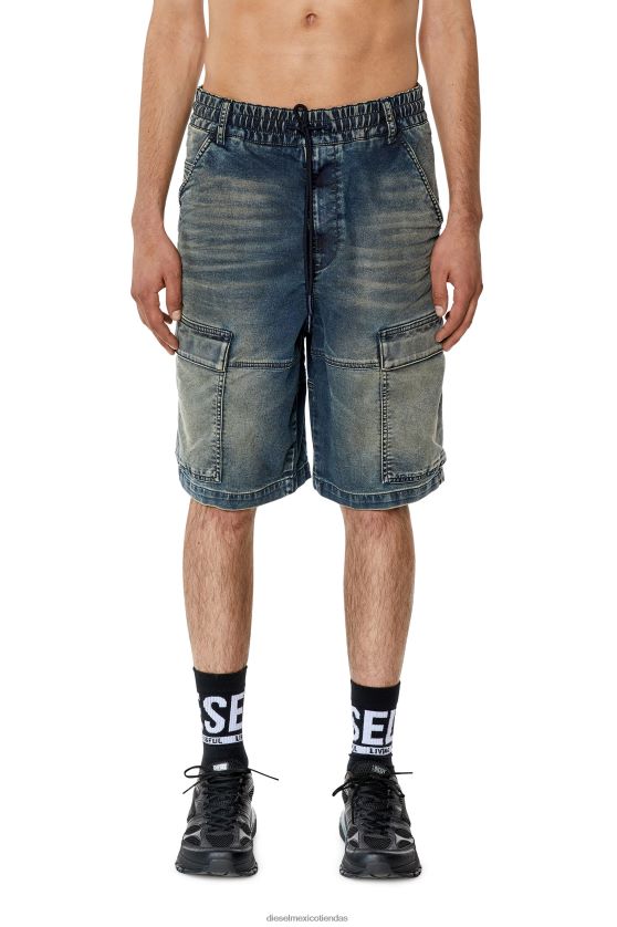 Diesel d-krooley-cargo-short jogg hombres 4P44F380 vestir azul medio
