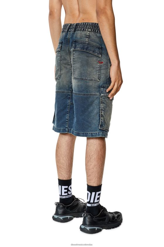 Diesel d-krooley-cargo-short jogg hombres 4P44F380 vestir azul medio
