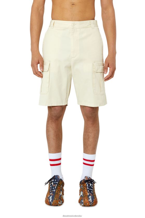 Diesel p-argy-corto hombres 4P44F416 vestir blanco