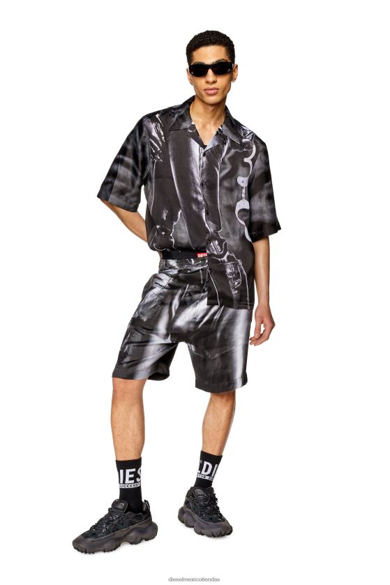 Diesel pr-p-peaje-sho-23 hombres 4P44F344 vestir negro