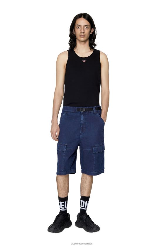 Diesel shorts cargo d-krooley joggjeans hombres 4P44F385 vestir azul oscuro
