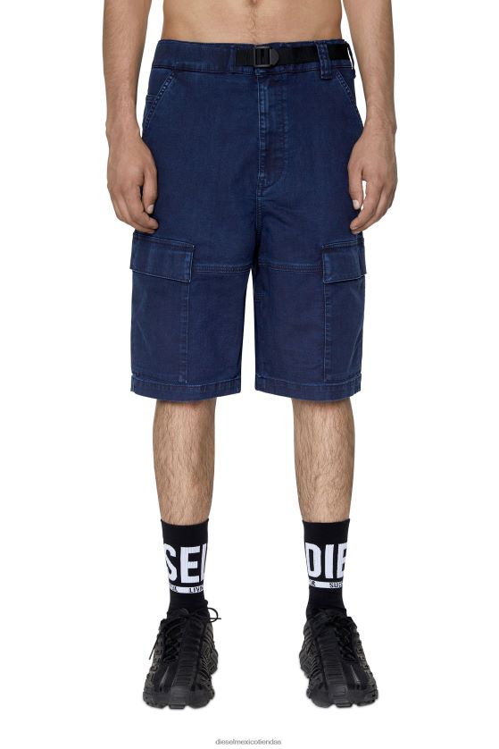 Diesel shorts cargo d-krooley joggjeans hombres 4P44F385 vestir azul oscuro