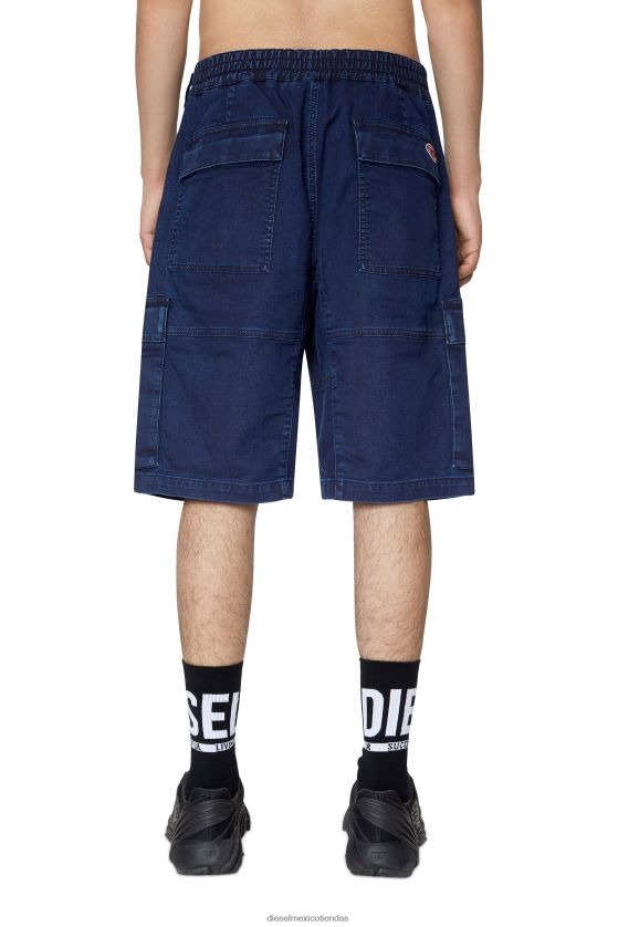 Diesel shorts cargo d-krooley joggjeans hombres 4P44F385 vestir azul oscuro