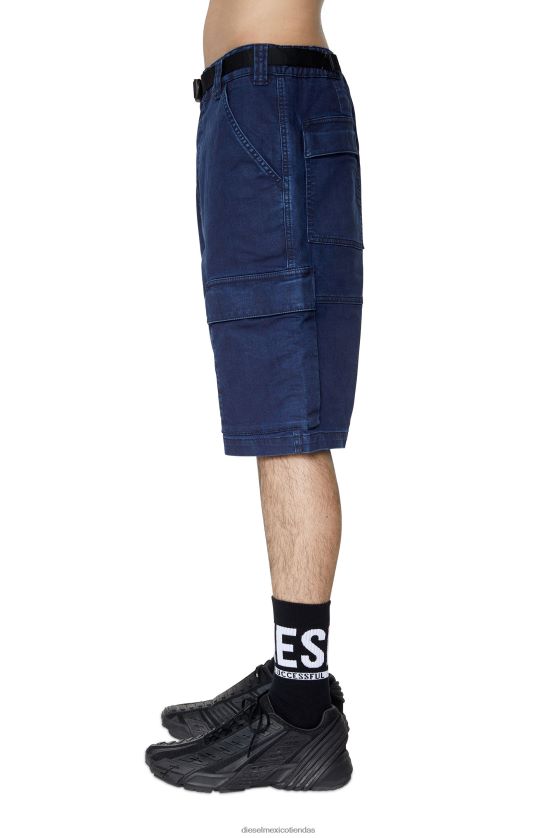 Diesel shorts cargo d-krooley joggjeans hombres 4P44F385 vestir azul oscuro