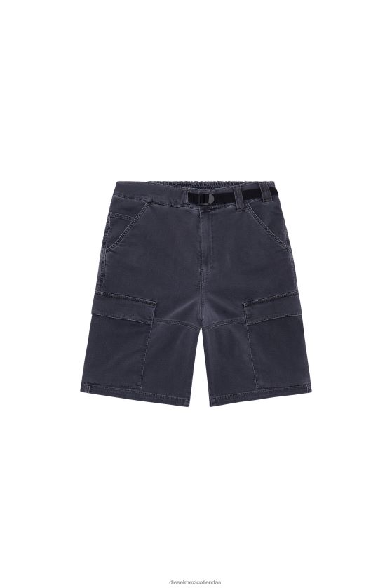 Diesel shorts cargo d-krooley joggjeans hombres 4P44F403 vestir negro/gris oscuro